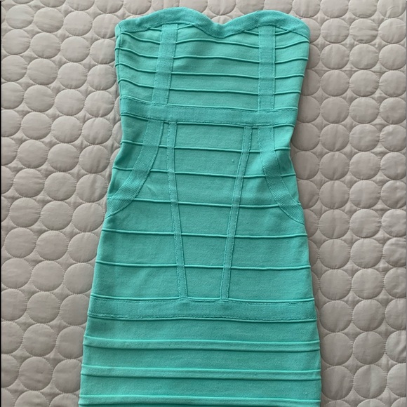 Light turquoise mini bandage dress - Picture 3 of 3